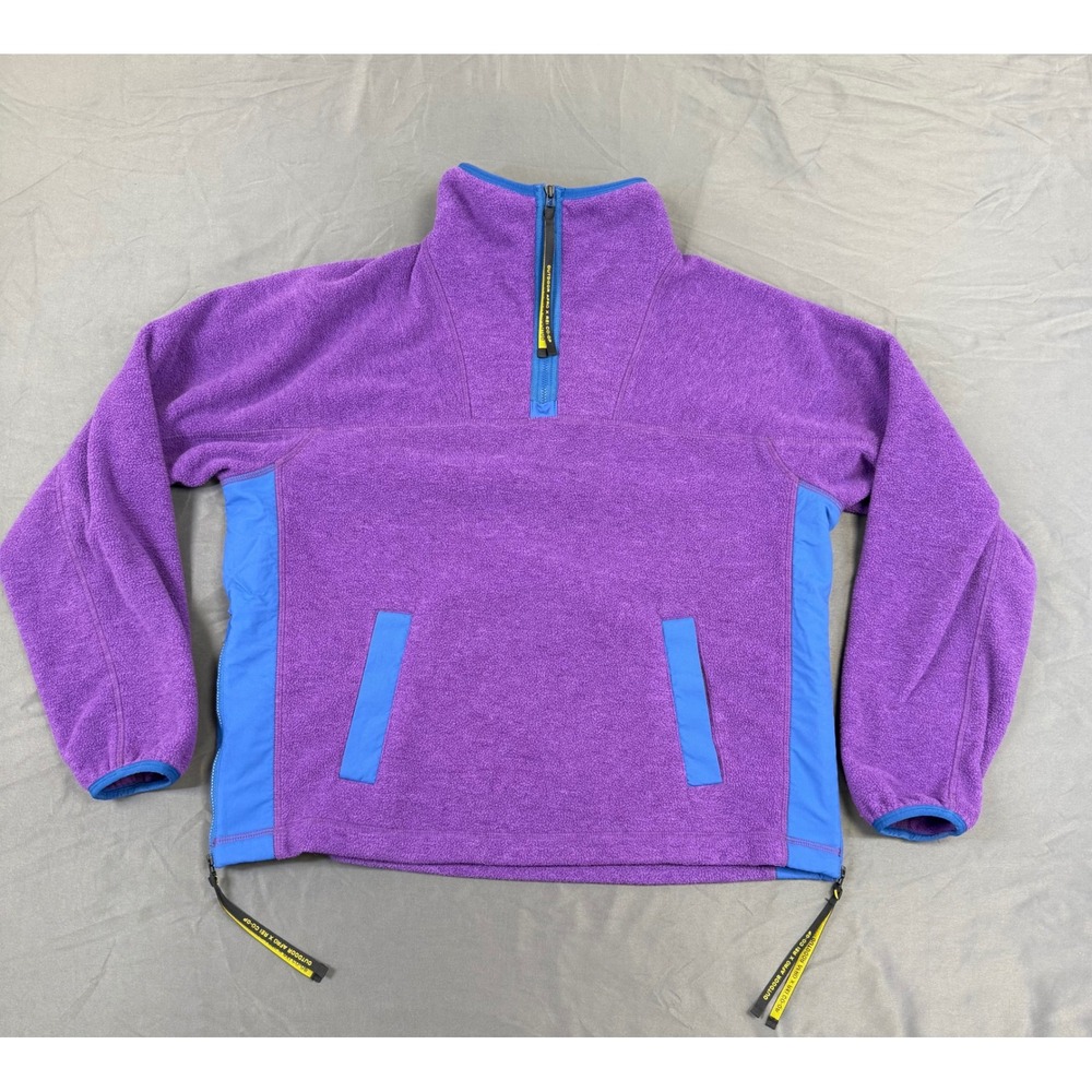 Outdoor Afro x REI Co-op Mens Purple Blue Quarter Zip Fleece Pullover Small